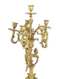 A Pair of Napoleon III Gilt Bronze Six-Light Candelabra