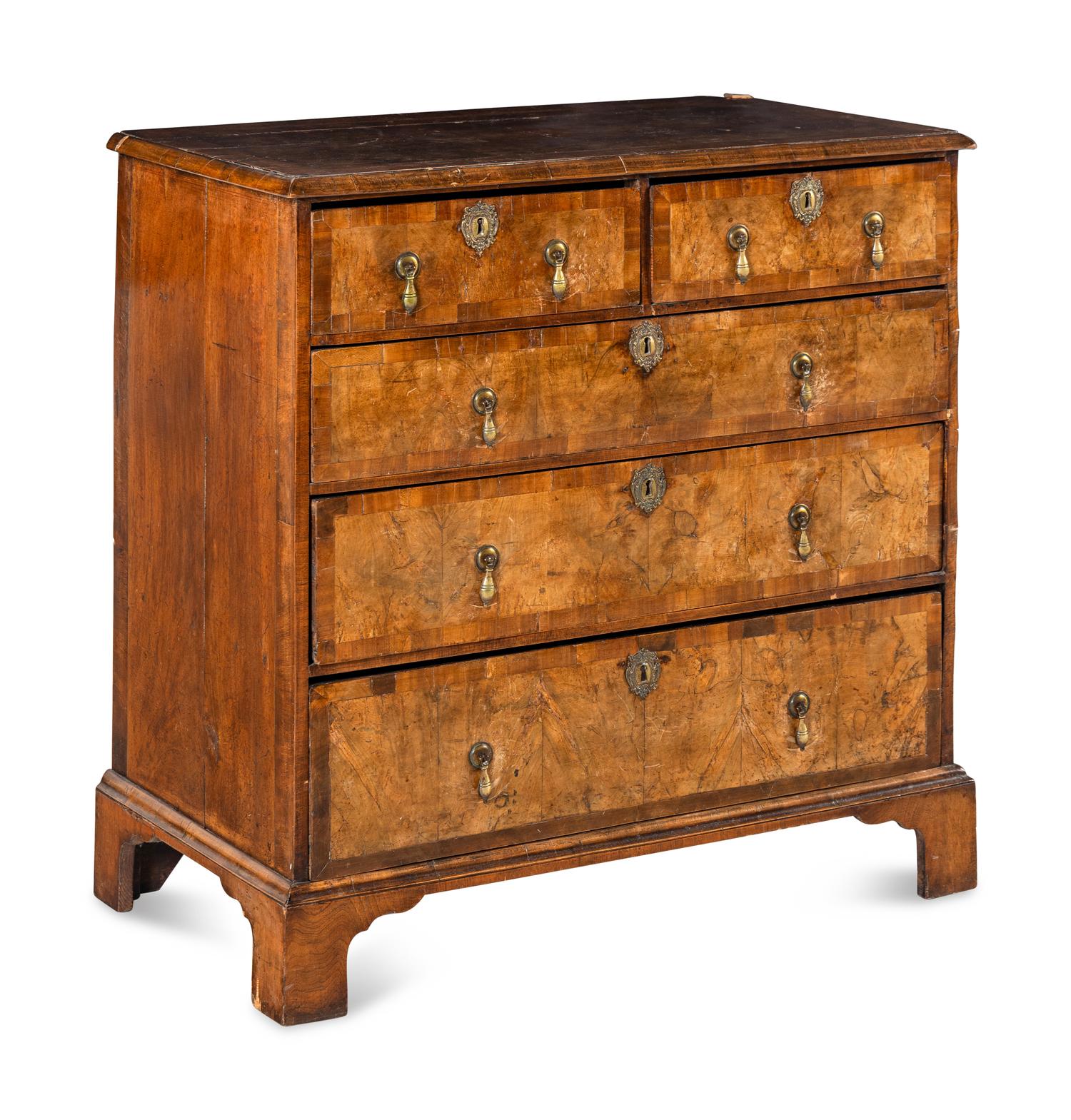 A George II Walnut Chest of Drawers