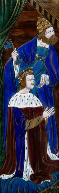 A Limoges Enamel on Copper Triptych