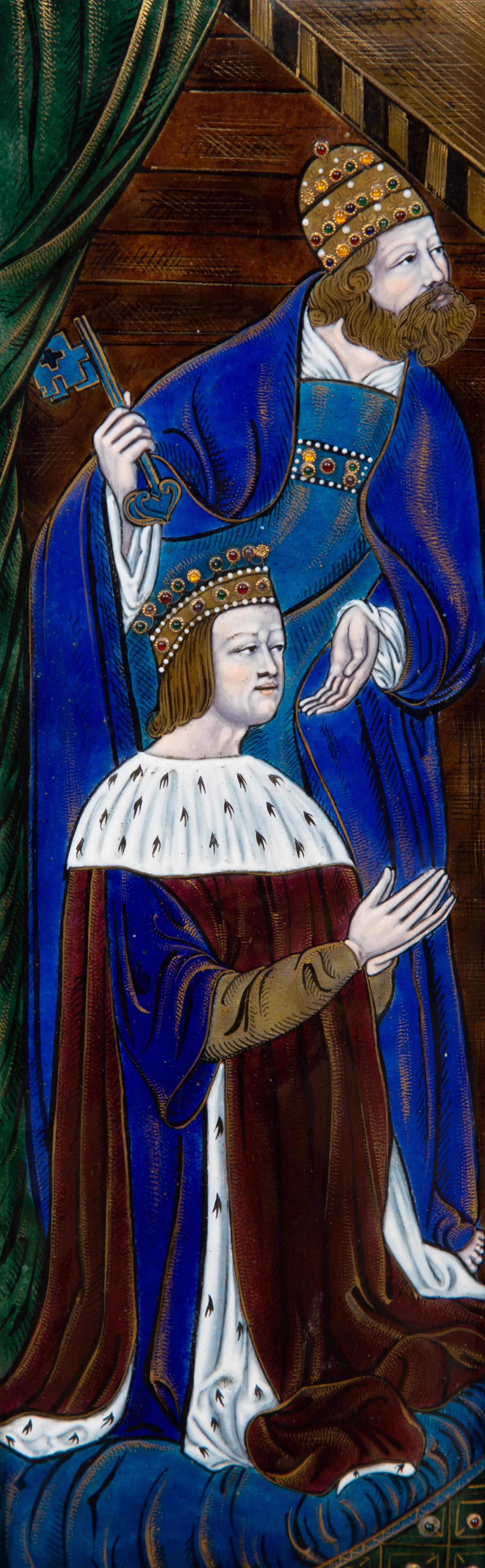 A Limoges Enamel on Copper Triptych