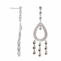 Diamond, Colored Diamond, and White Gold Earrings