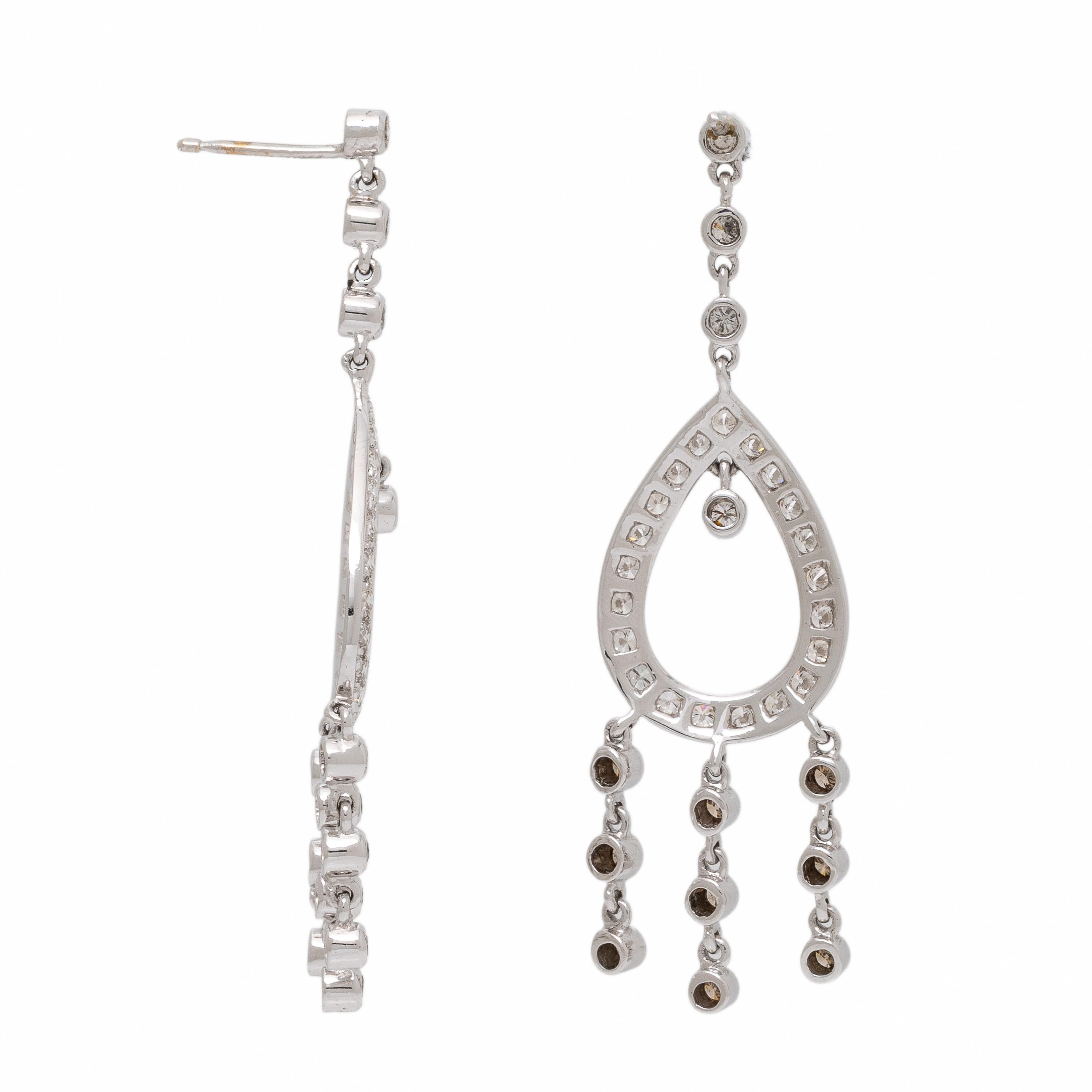 Diamond, Colored Diamond, and White Gold Earrings