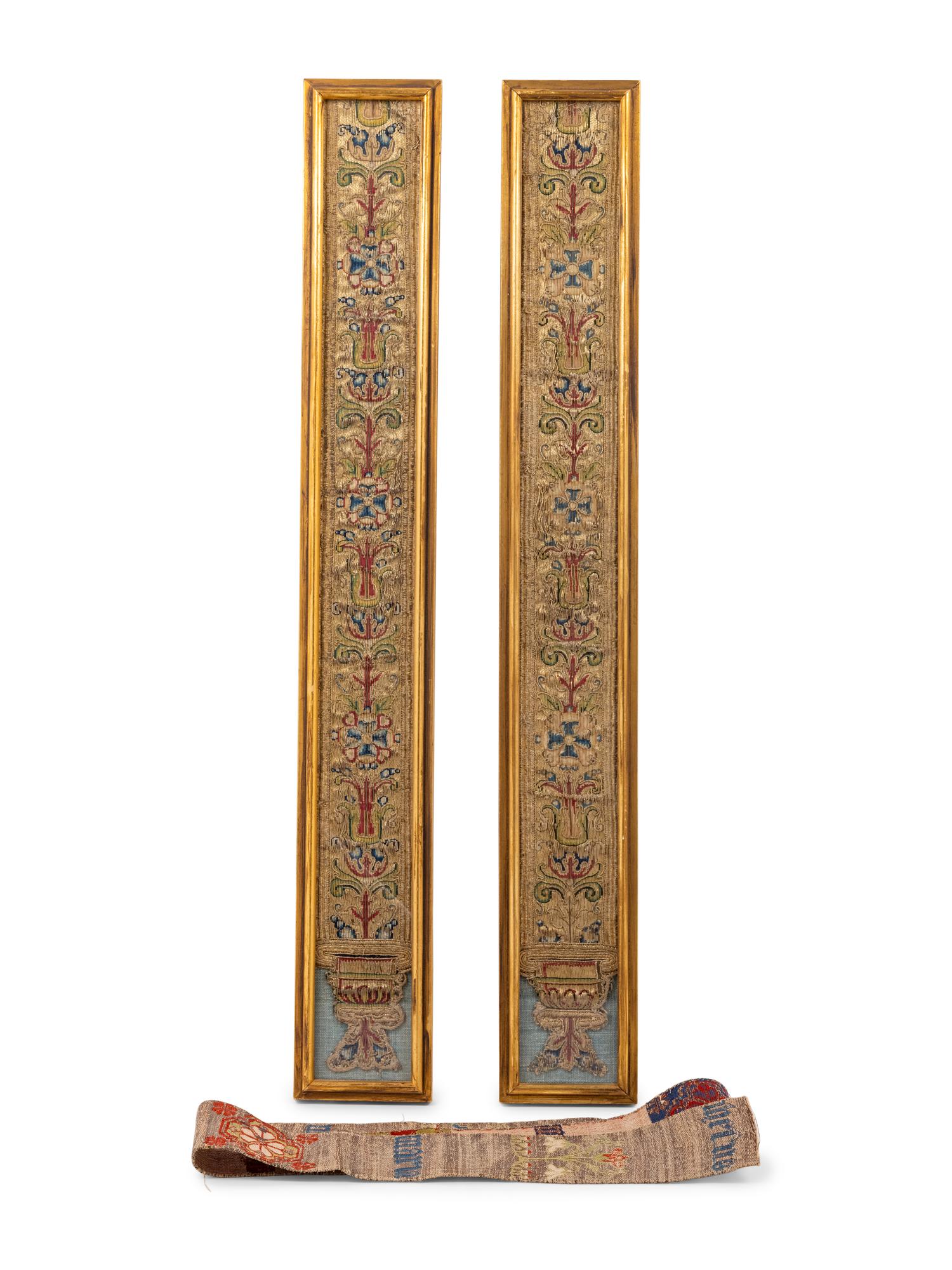 A Pair of Framed Italian Tapestry Fragments