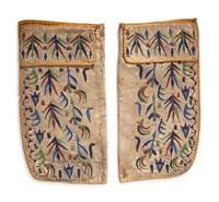 Eastern Sioux Beaded Hide Leggings, with Talon and Winged Imagery