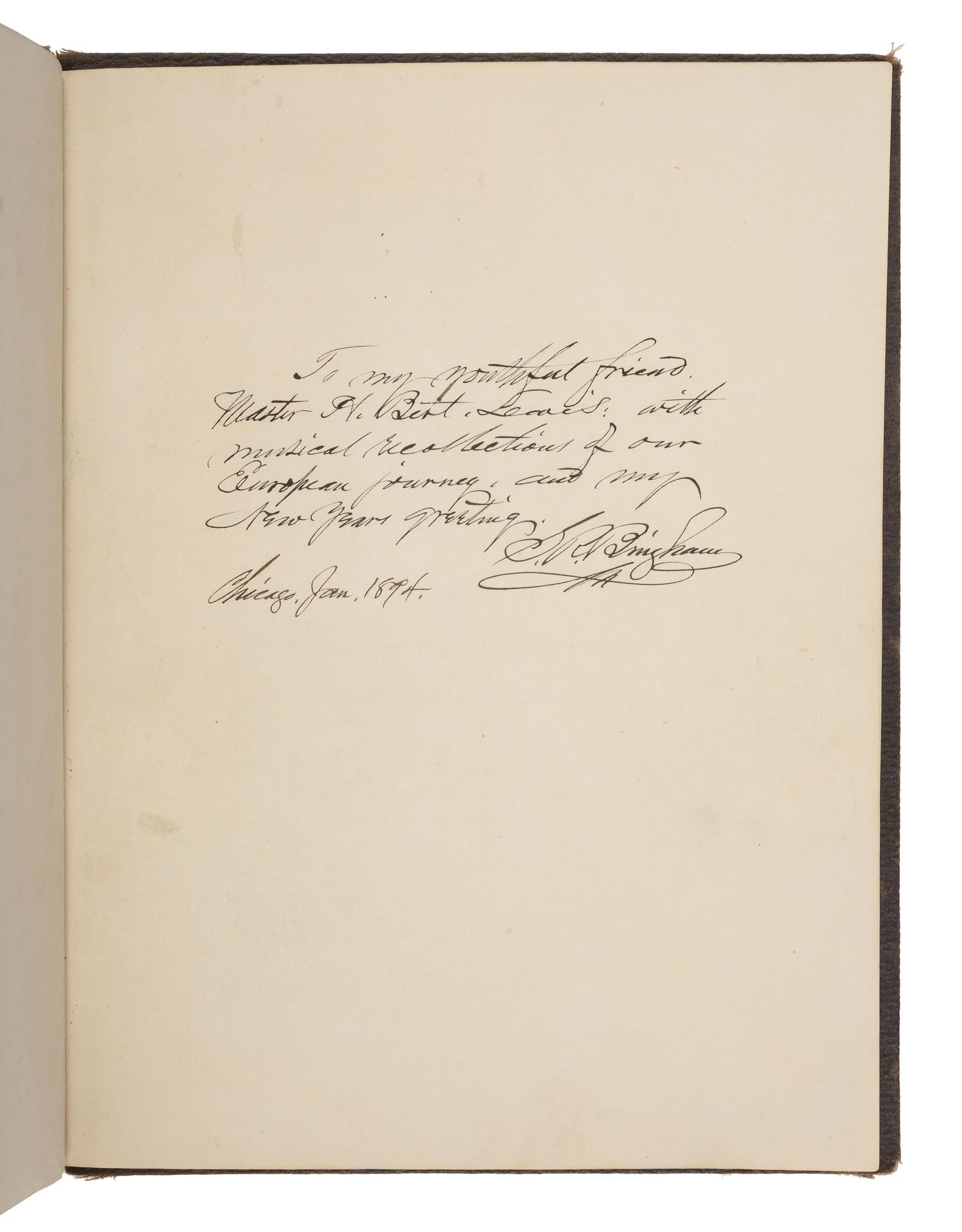 [TRAVEL] -- [BUSINESS]. European travel journal of Stillman R. Bingham (1829-1896), 1894.
