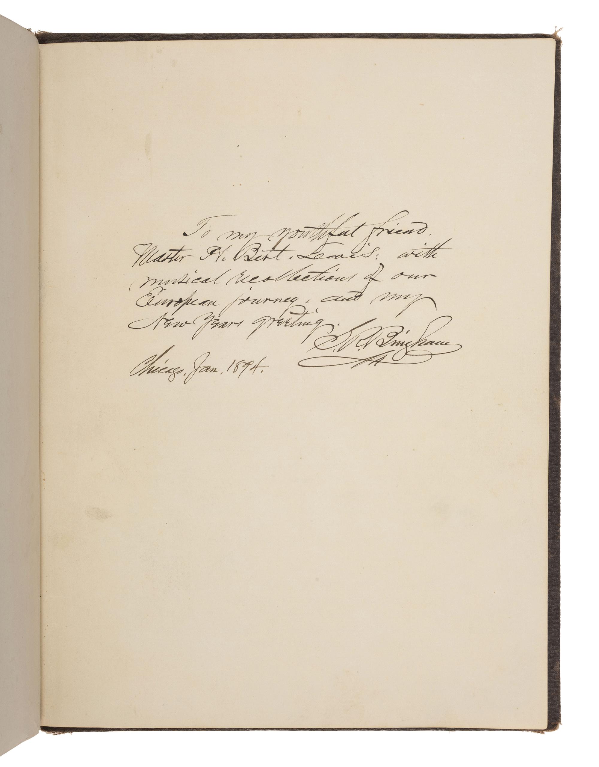 [TRAVEL] -- [BUSINESS]. European travel journal of Stillman R. Bingham (1829-1896), 1894.