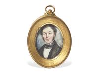 American School Portrait Miniature of a Gentleman