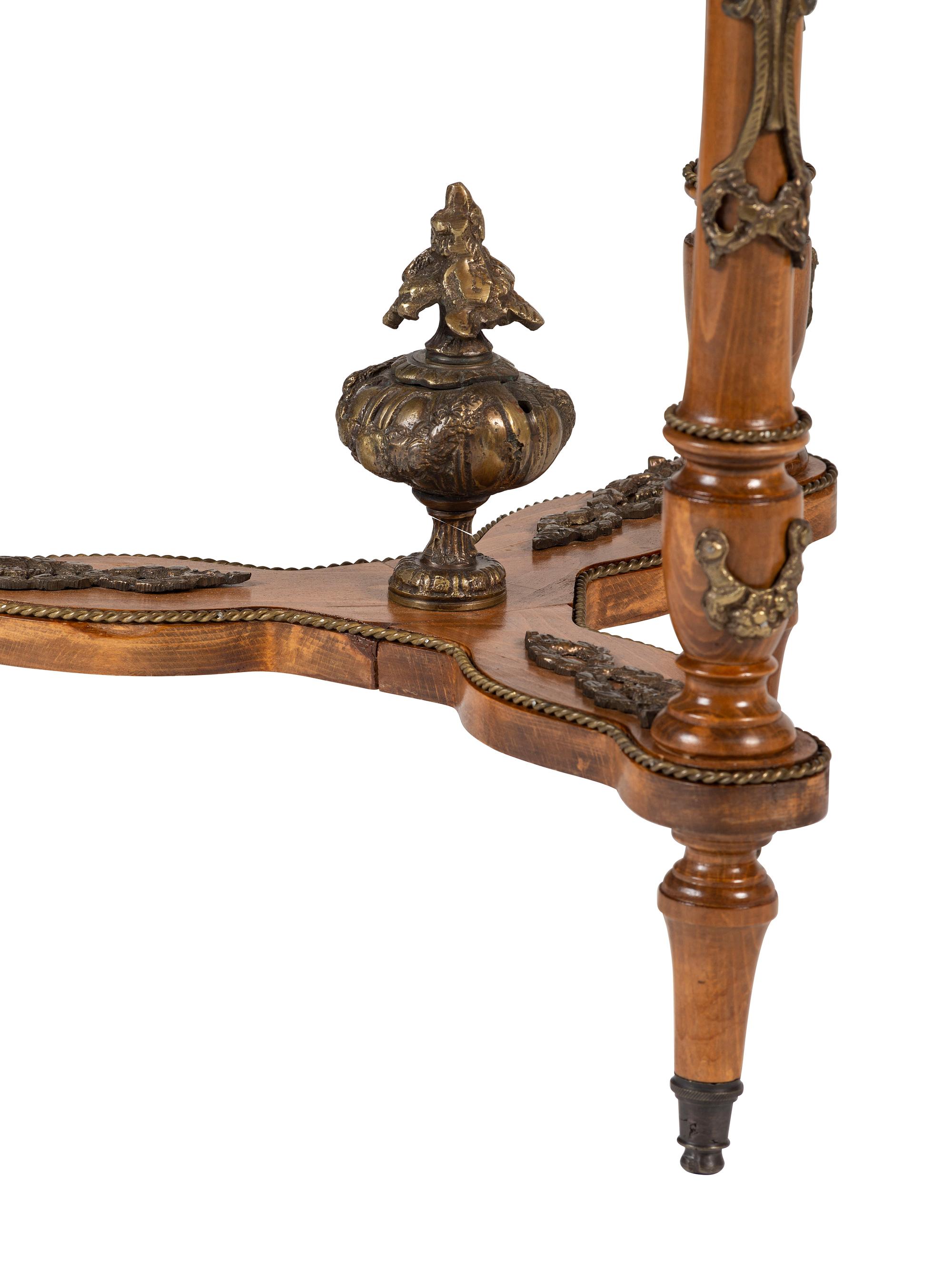 An Empire Style Inlaid Walnut and Bronze Mounted Side Table