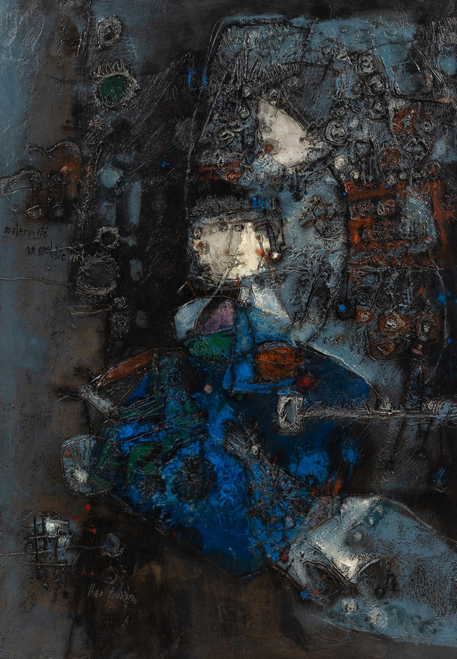 Théo Tobiasse, (Israeli-French, 1927-2012), La Maternité au cycliste vert, 1974