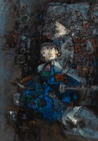 Théo Tobiasse, (Israeli-French, 1927-2012), La Maternité au cycliste vert, 1974