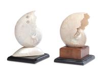 Two Carved Nautilus Shells