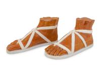 A Pair of Large Grand Tour Style Marble Models of Sandaled Feet