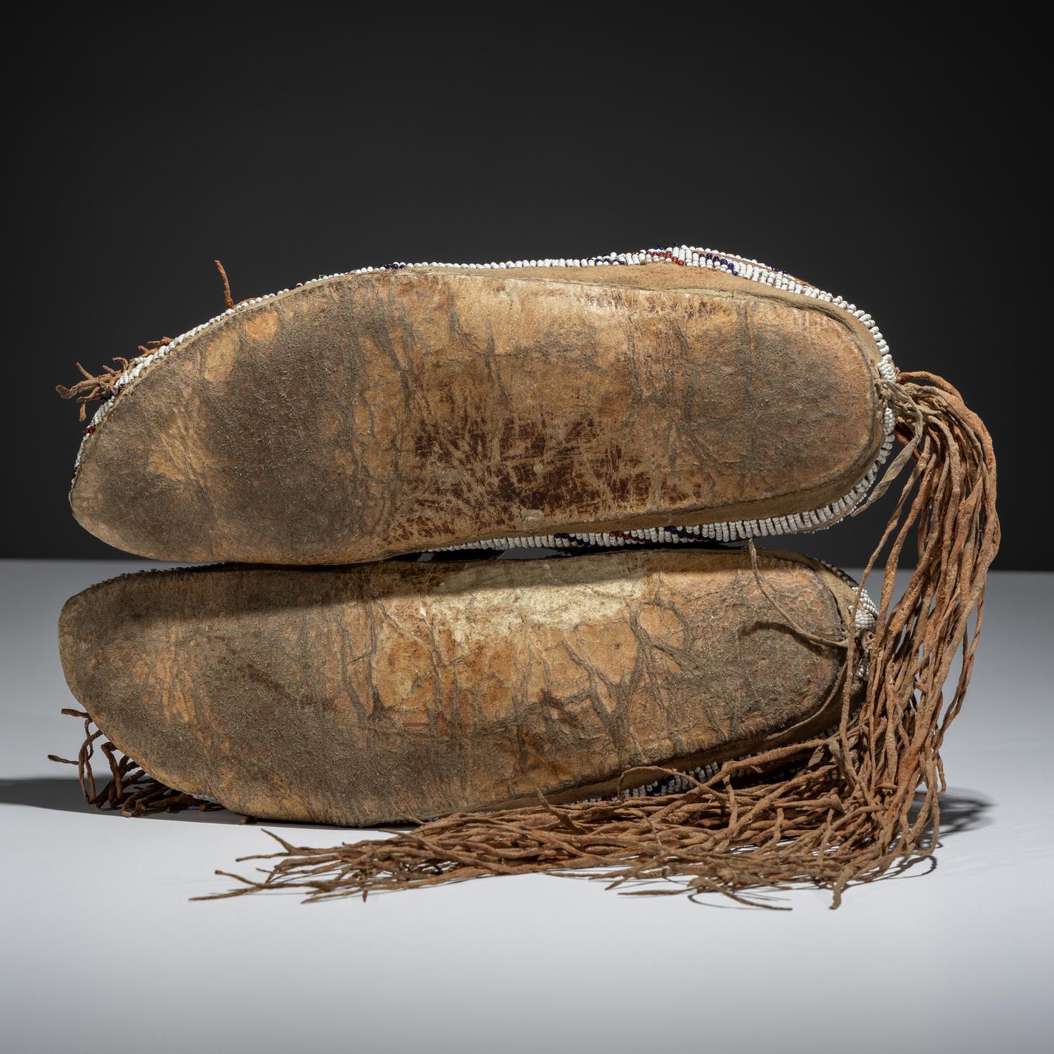 Southern Cheyenne Beaded Hide Moccasins