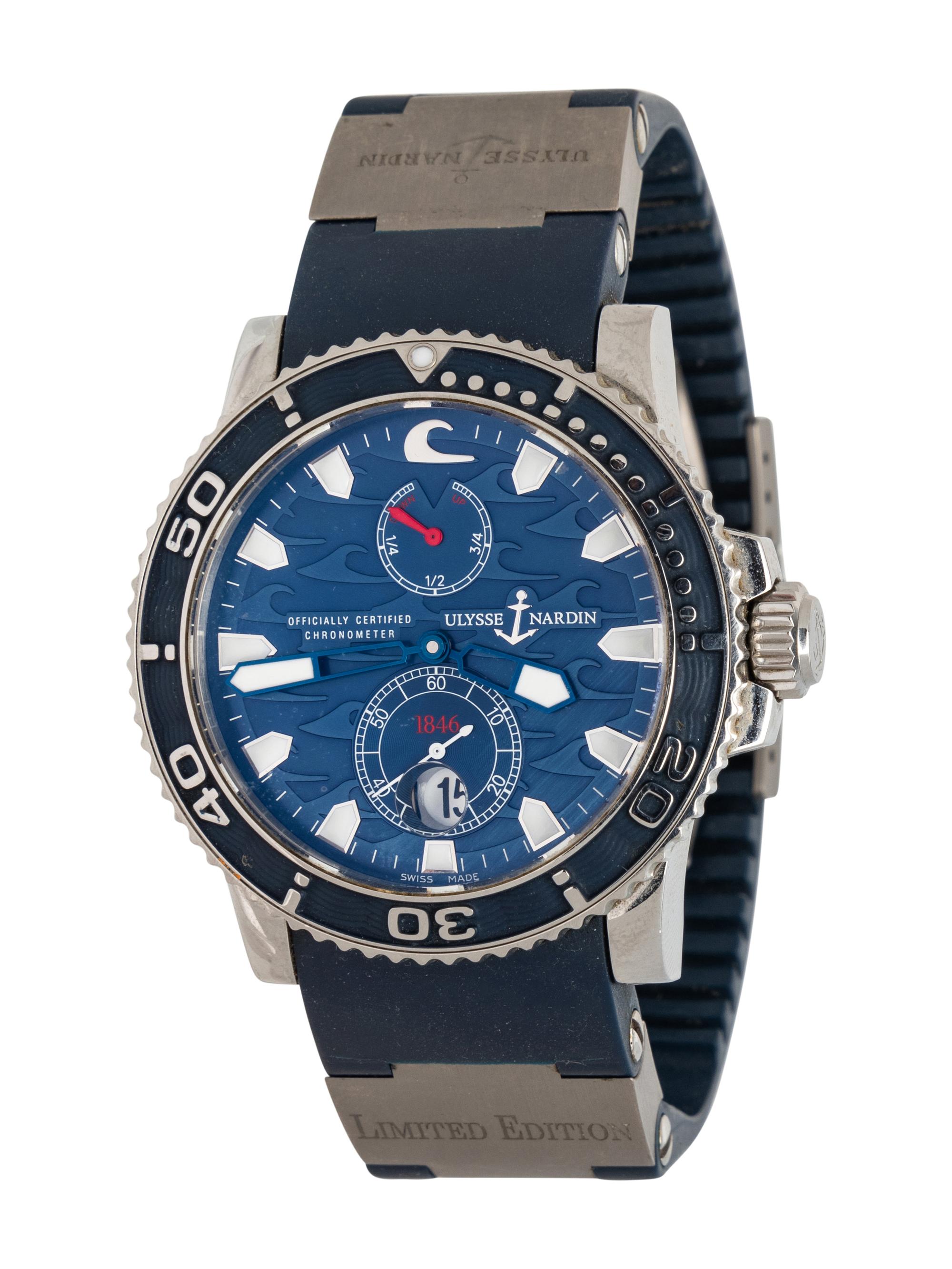 ULYSSE NARDIN, REF. 263-36 STAINLESS STEEL 'MAXI MARINE BLUE SURF' WATCH, LIMITED EDITION No. 0425/1846