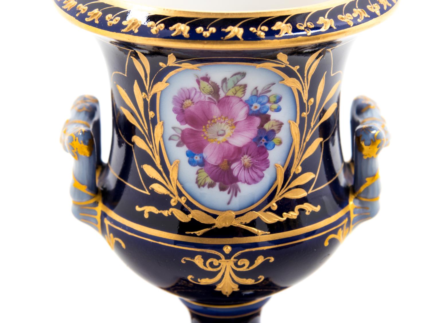 Three Sèvres Style Painted and Parcel Gilt Porcelain Articles