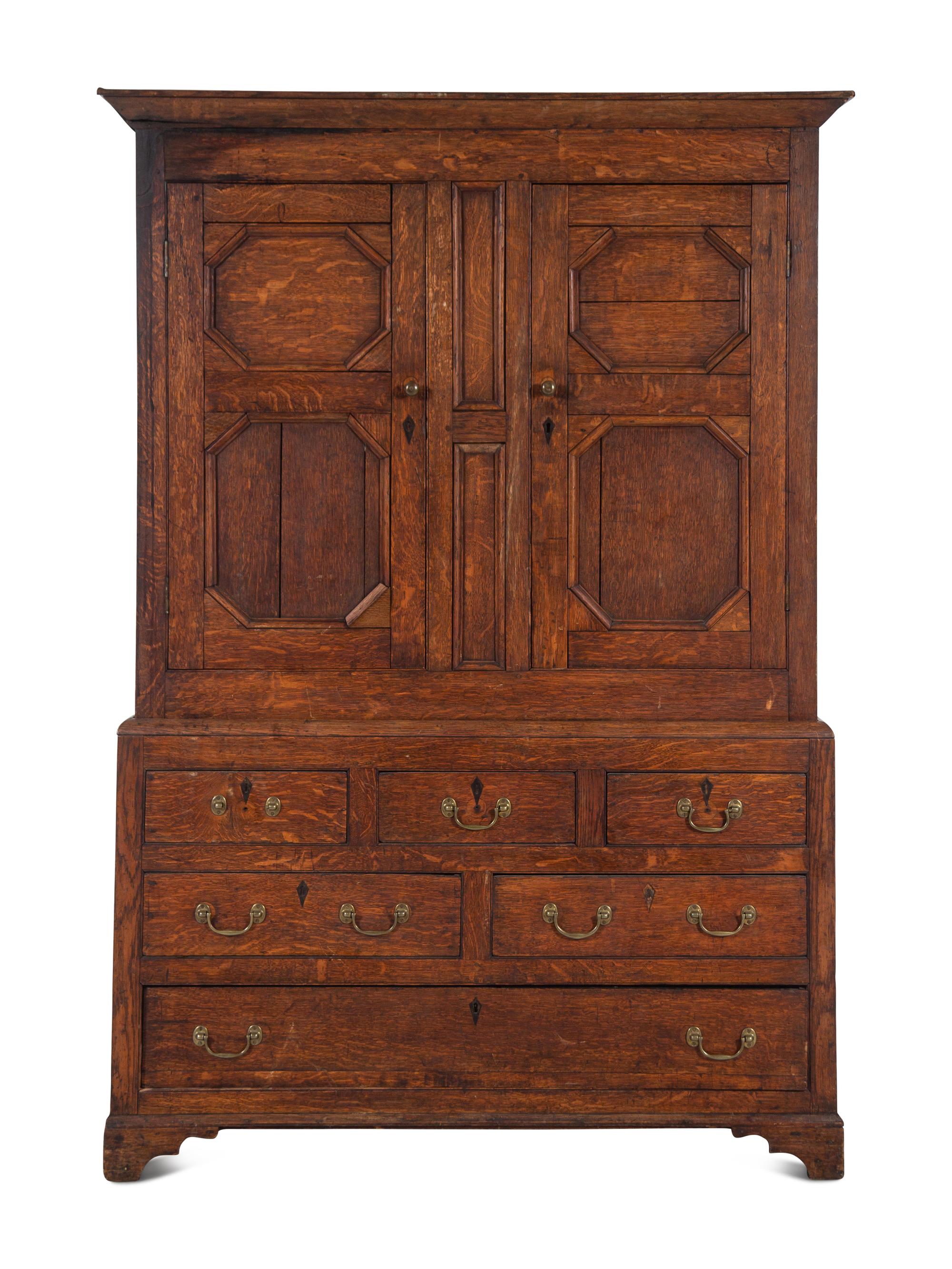 An English Oak Linen Press