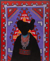 Hopi Spirit Maiden and Navajo Blanket