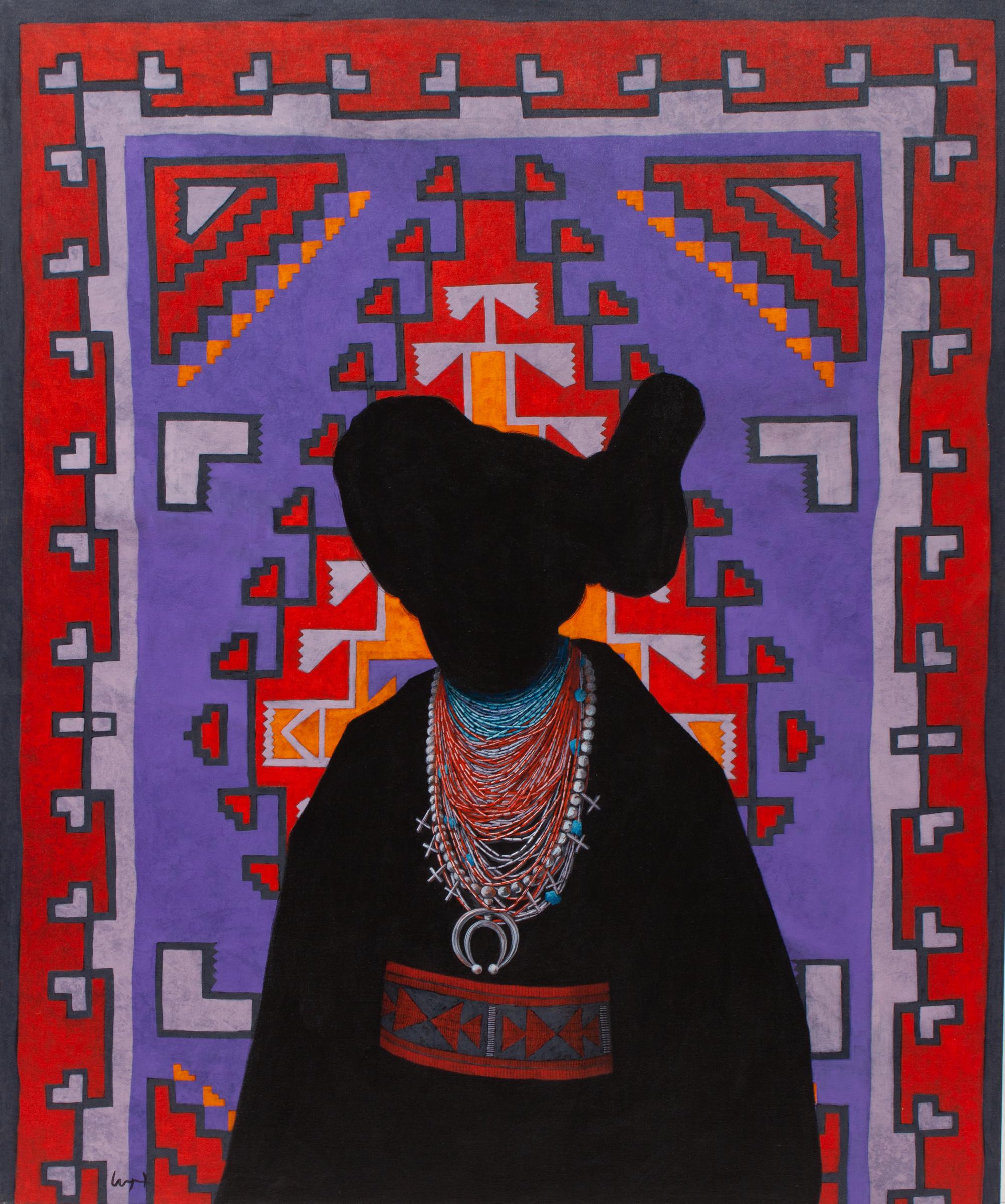 Hopi Spirit Maiden and Navajo Blanket