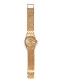 ROLEX, REF. 6624 18K YELLOW GOLD 'OYSTER PERPETUAL DATE' WRISTWATCH