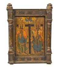 A Russian Icon, Height 16 1/2 x width 12 1/2 inches.
