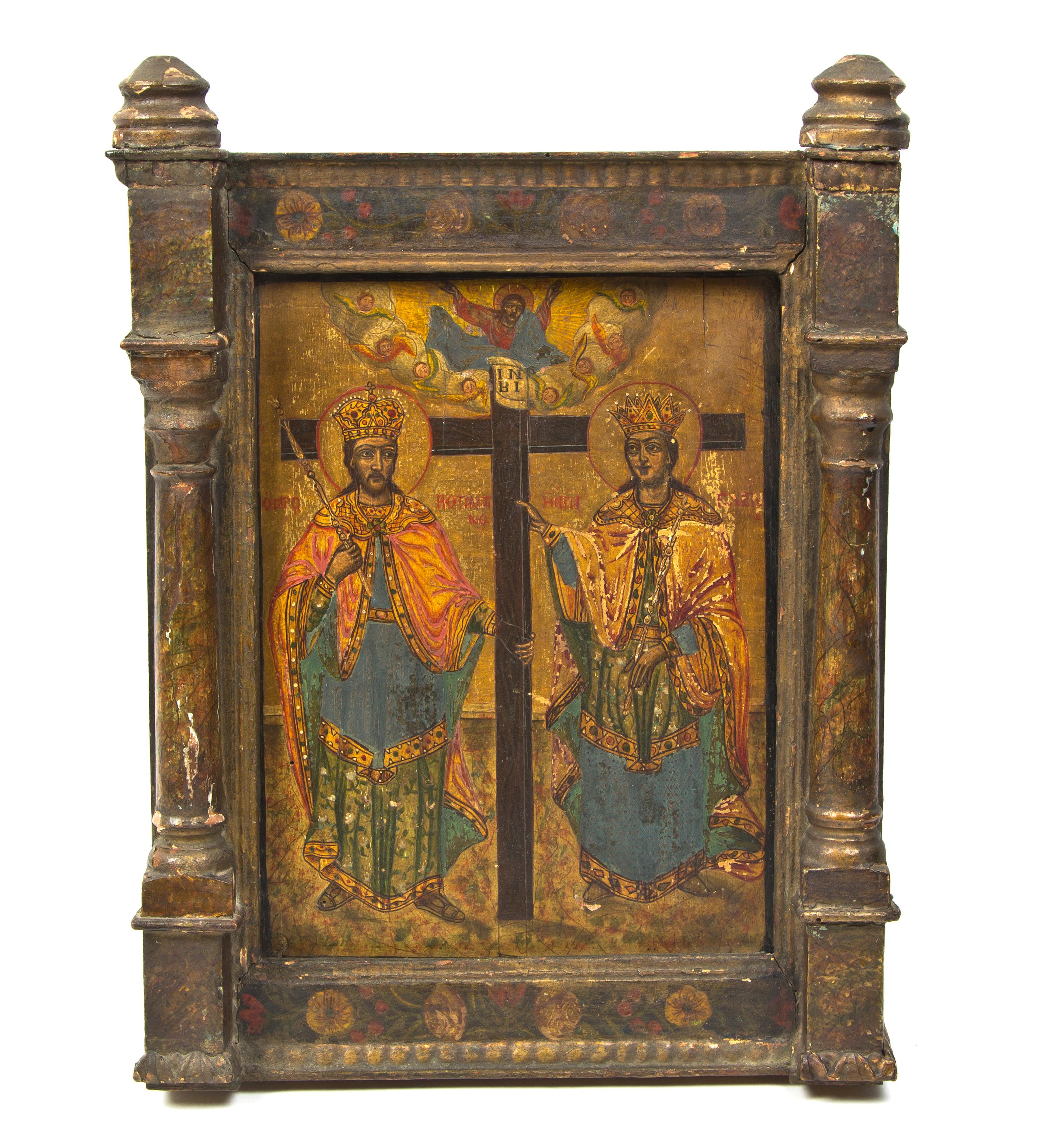 A Russian Icon, Height 16 1/2 x width 12 1/2 inches.
