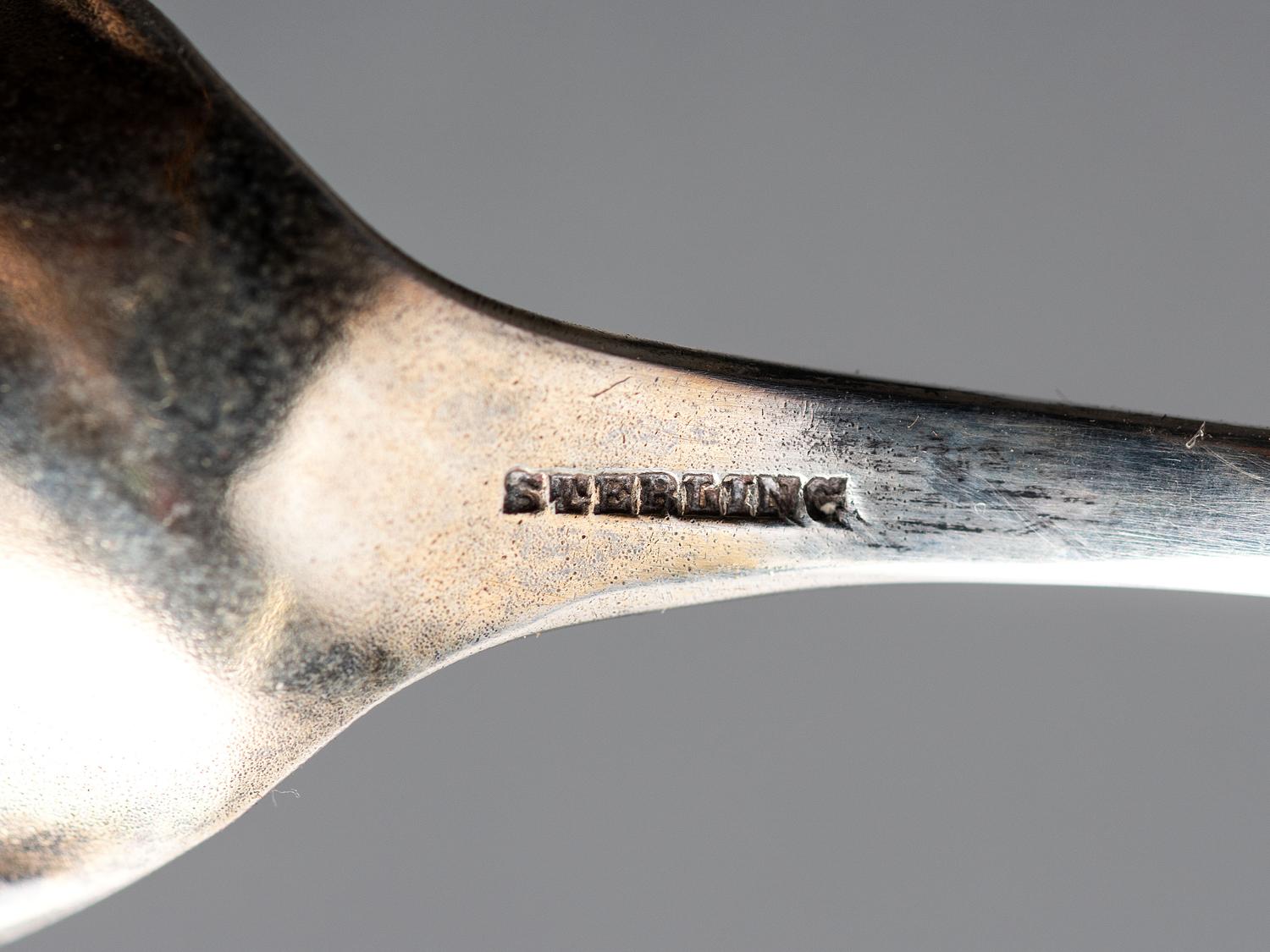 Five American Silver Serving Spoons