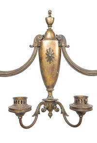 A Set of Six Cast Brass Two-Light Sconces from the Cook County Hospital Administration Building