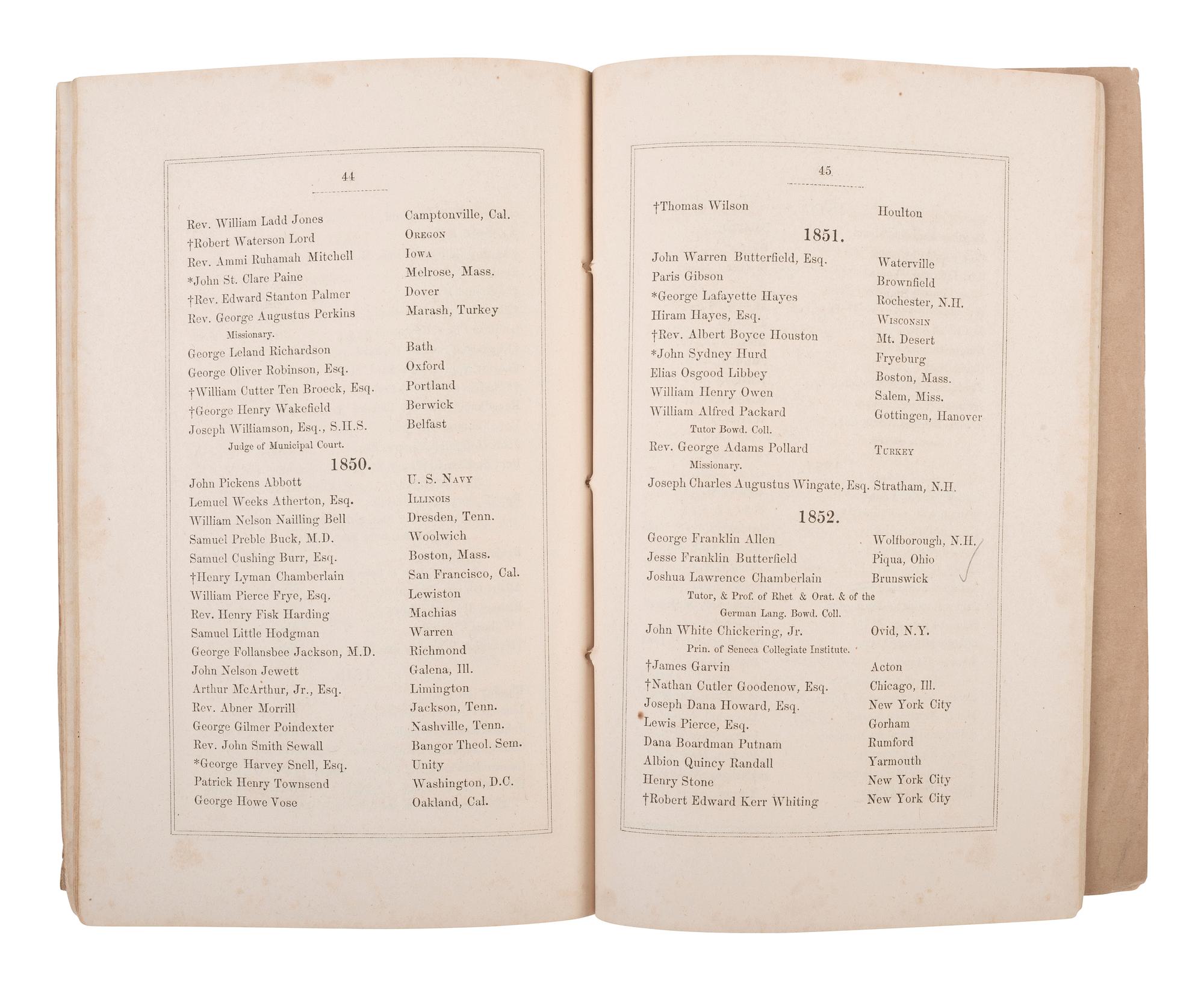 [CHAMBERLAIN, Joshua L.] Chamberlain's inscribed copy of Fables de La Fontaine, plus.