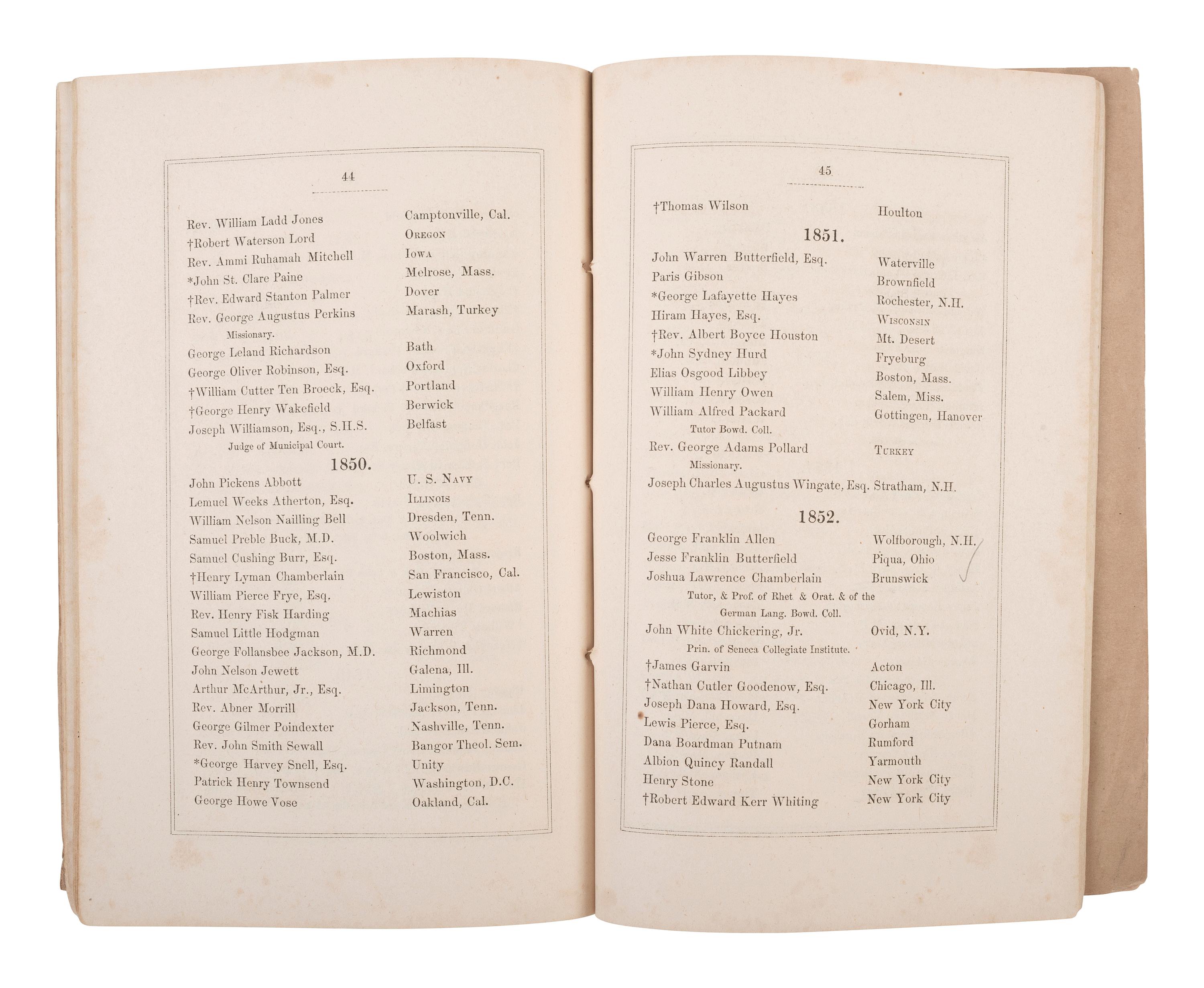 [CHAMBERLAIN, Joshua L.] Chamberlain's inscribed copy of Fables de La Fontaine, plus.