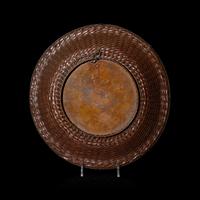 A Japanese Copper and Mixed Metal 'Basket' Plate, 20th Century — 日本銅盤