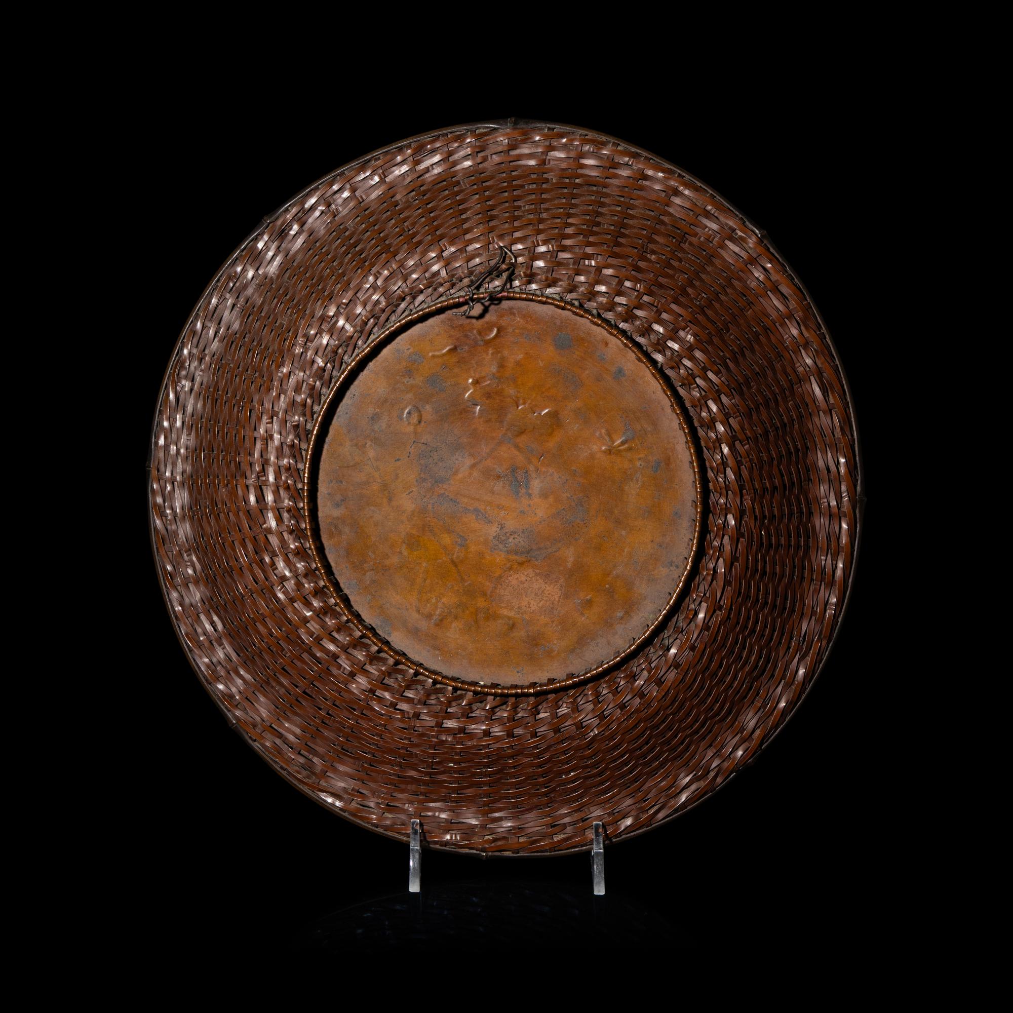 A Japanese Copper and Mixed Metal 'Basket' Plate, 20th Century — 日本銅盤
