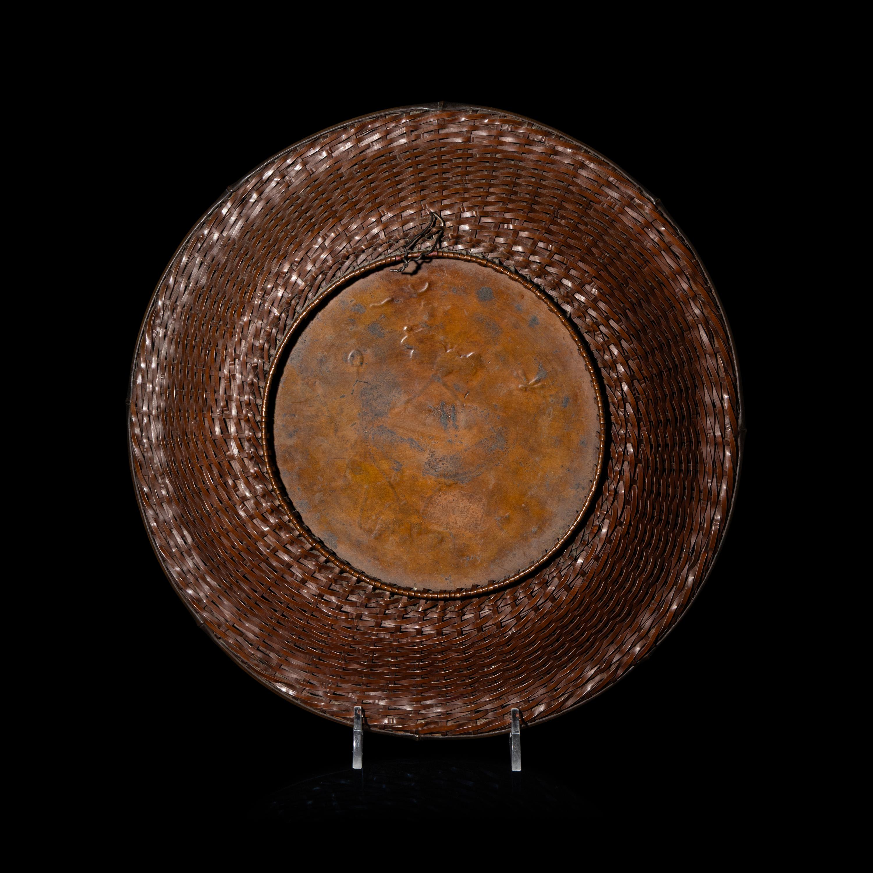 A Japanese Copper and Mixed Metal 'Basket' Plate, 20th Century — 日本銅盤