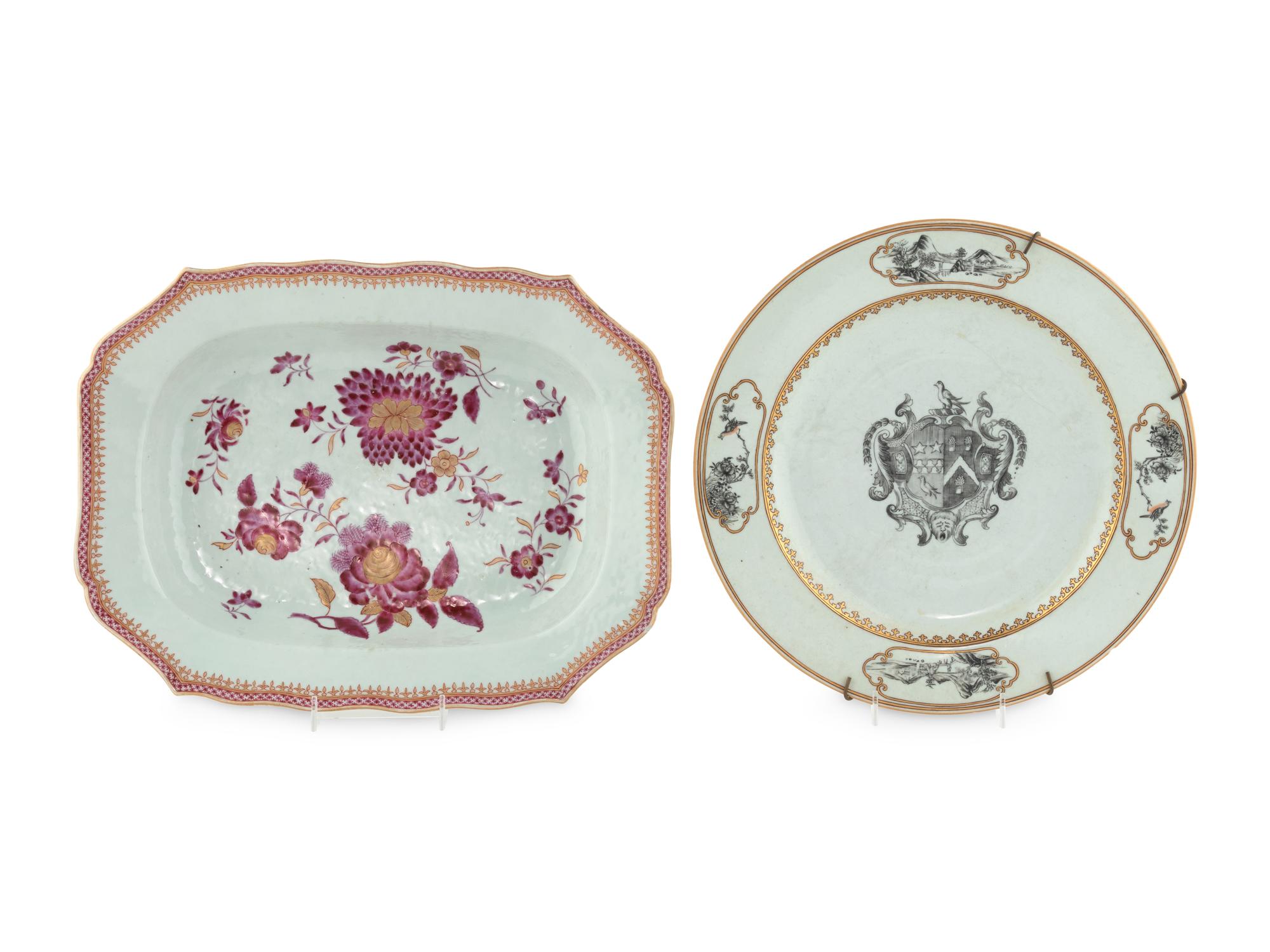 Two Chinese Export Porcelain Plates