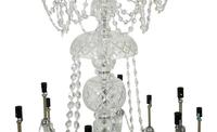 A Schonbek Cut Glass Eighteen-Light Chandelier — 20TH CENTURY