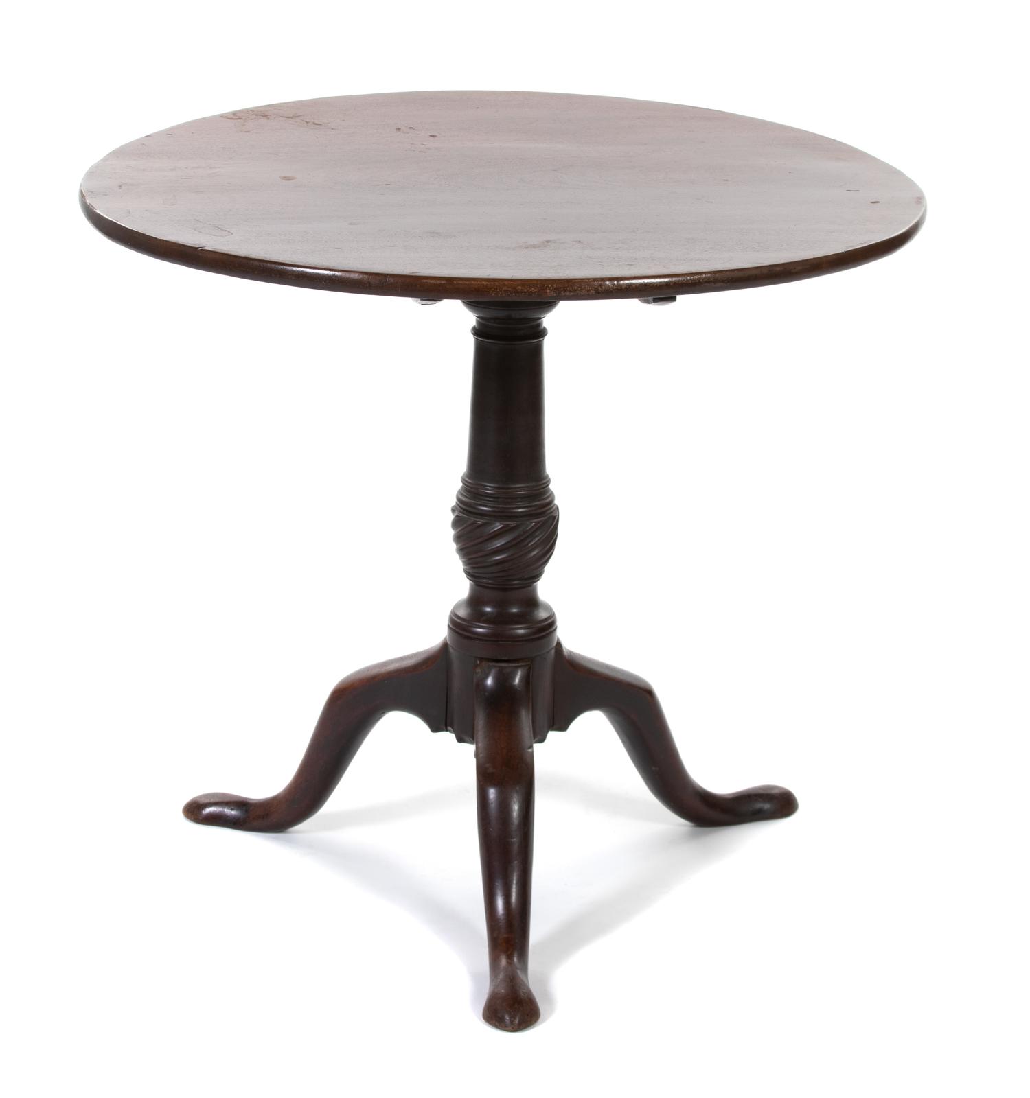 A George III Mahogany Tilt-top Tea Table