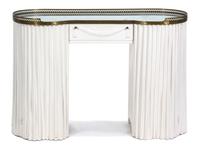 An Art Deco Kidney Shaped Lady's Vanity Table Height 31 x width 44 x depth 16 1/2 inches. — 20TH CENTURY