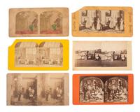 [EARLY PHOTOGRAPHY]. 6 stereoviews, incl. photographers with their cameras and a photo wagon.