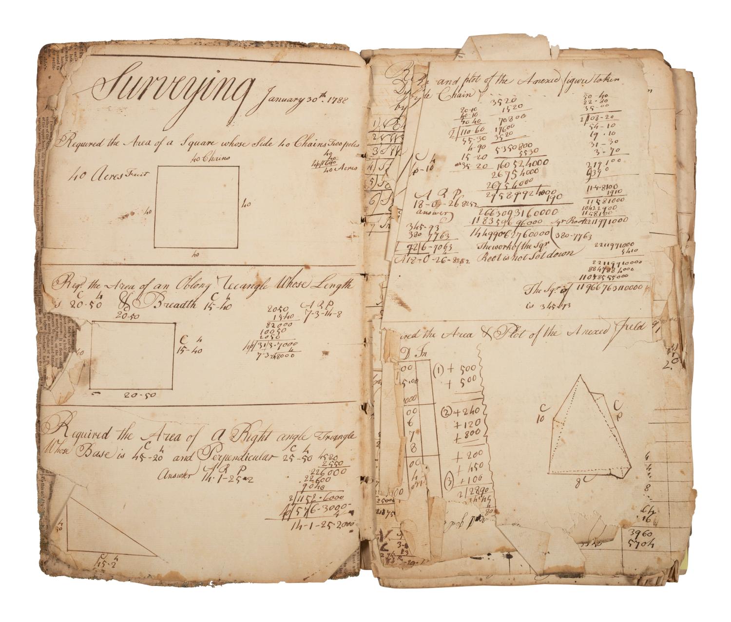 [AMERICANA]. SHOOTS, Joseph (1771-1855). Two early arithmetic lesson books, late 1700s-early 1800s.