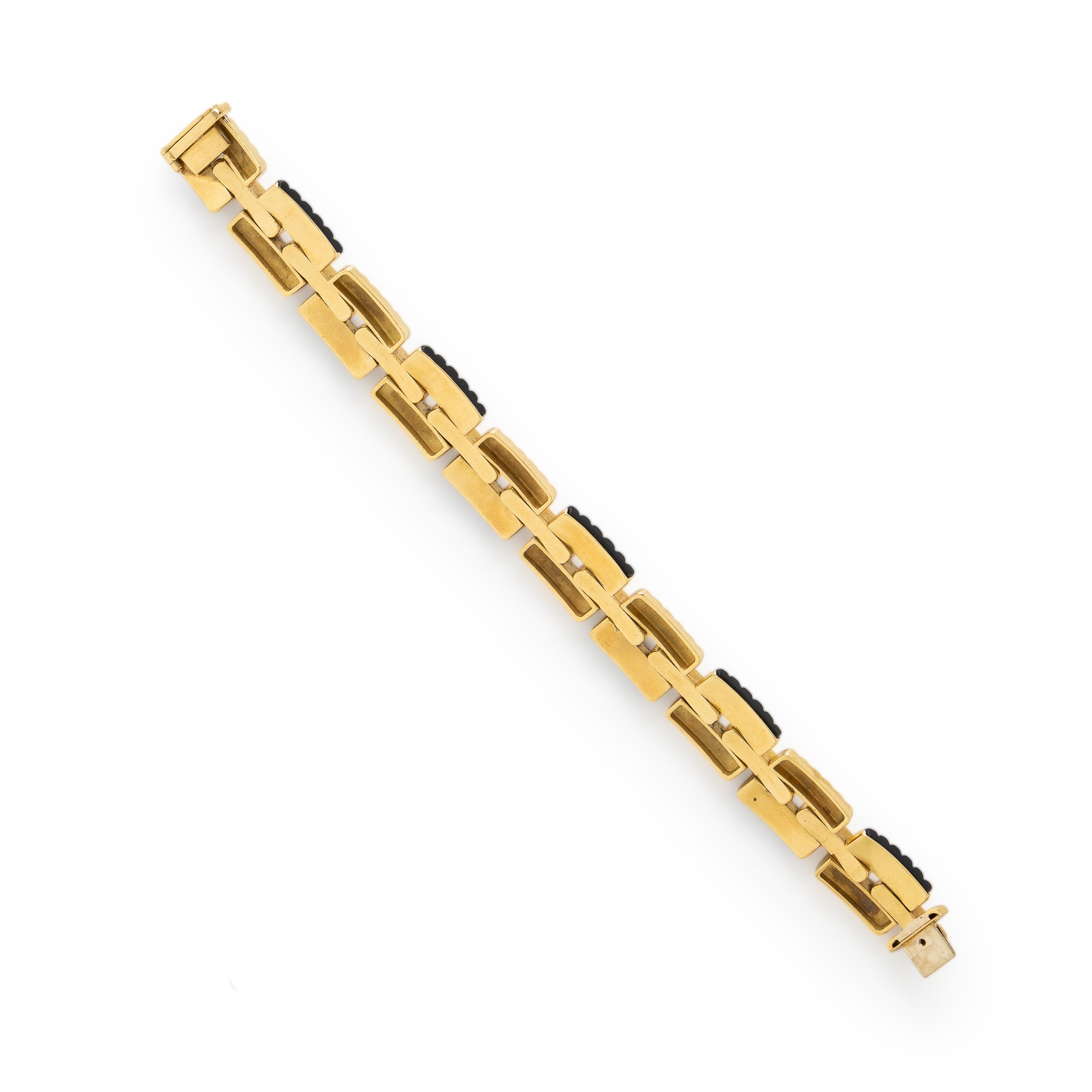 Yellow Gold and Onyx Bracelet