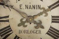 A French Painted and Parcel Gilt Tin Shop Wall Clock