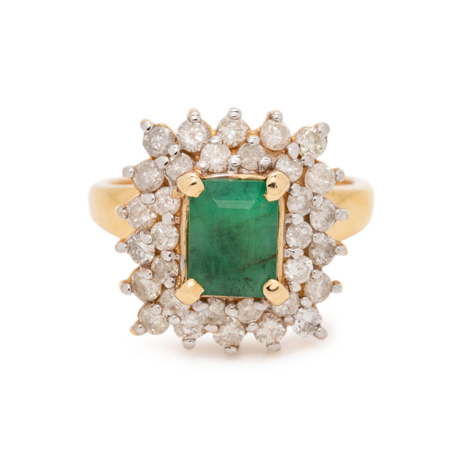 EMERALD AND DIAMOND RING