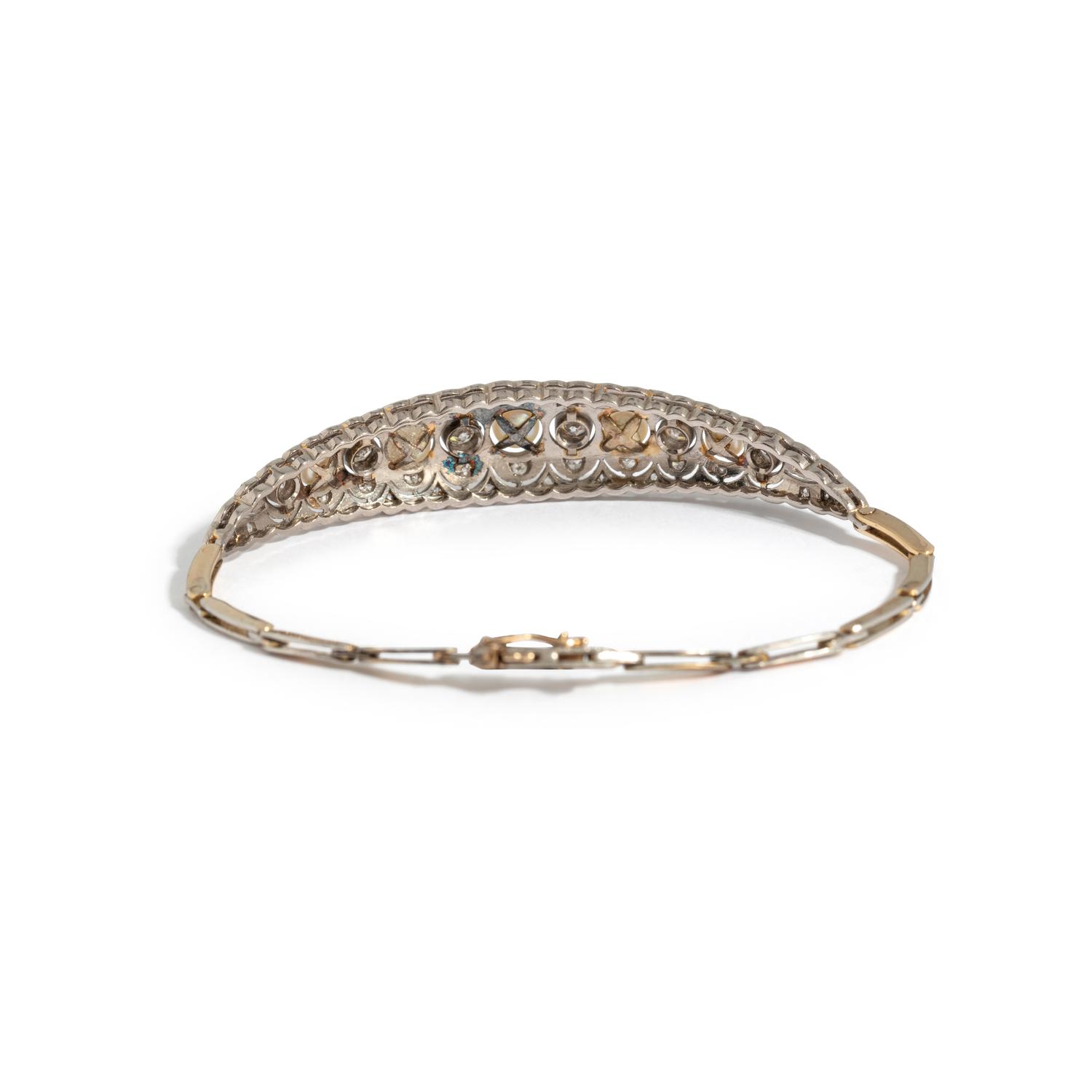 EDWARDIAN, DIAMOND AND PEARL BRACELET