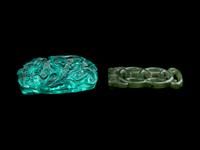 Two Chinese Carved Belt Buckles