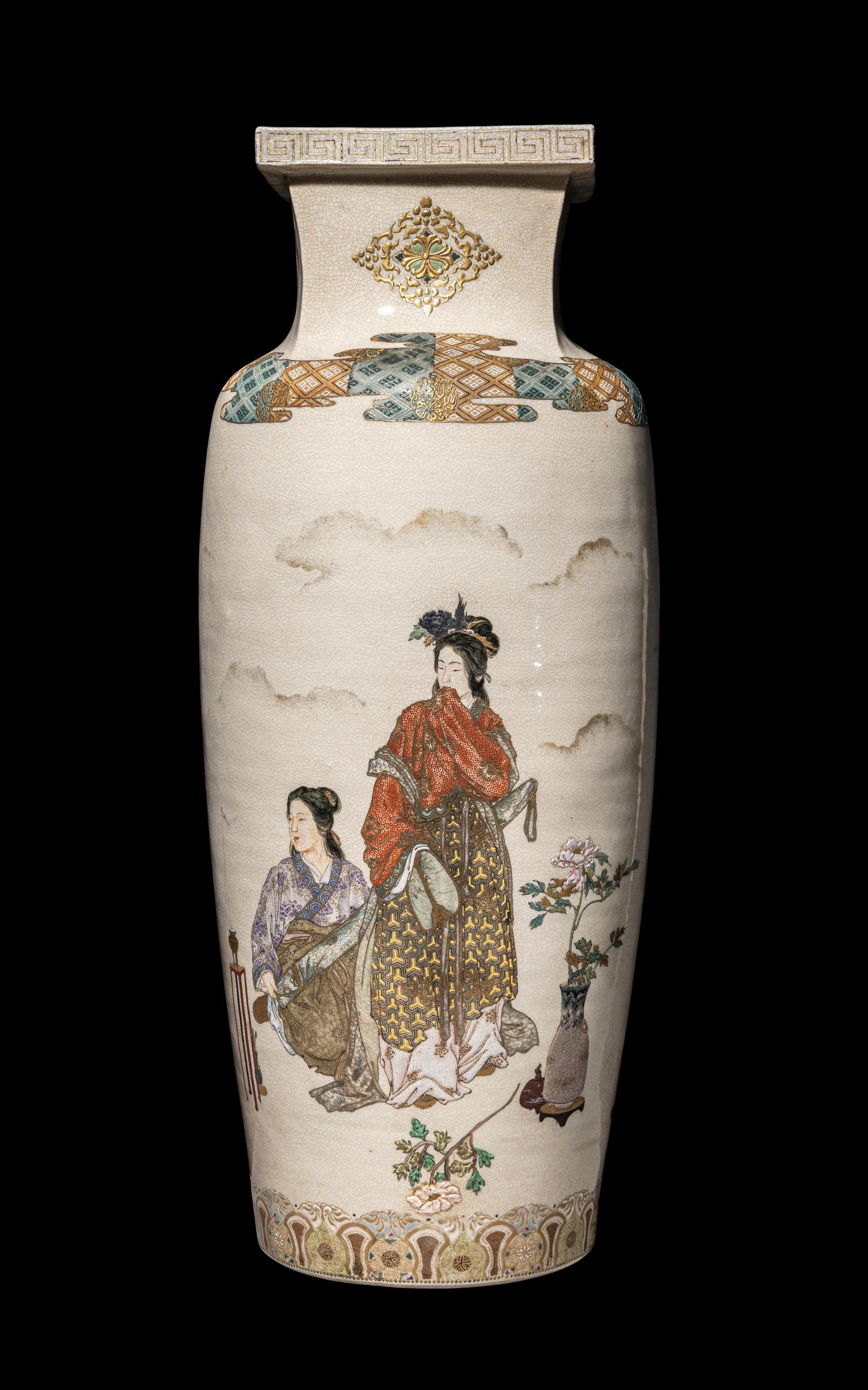 A Large and Finely Painted Japanese Satsuma Vase