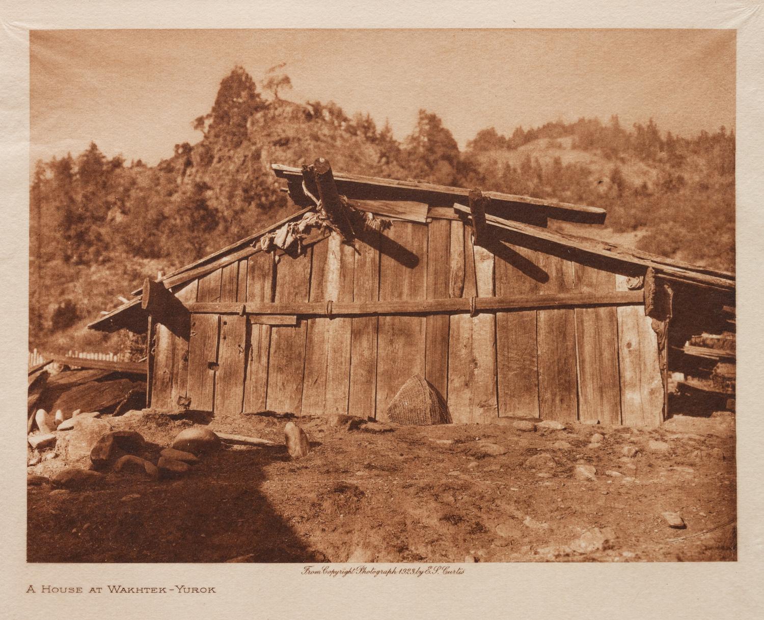 A group of three prints ( Oscar Makes Cry-Ponca, 1927; A House at Wakhtek-Yurok , 1932; Village of Nootka , 1915)
