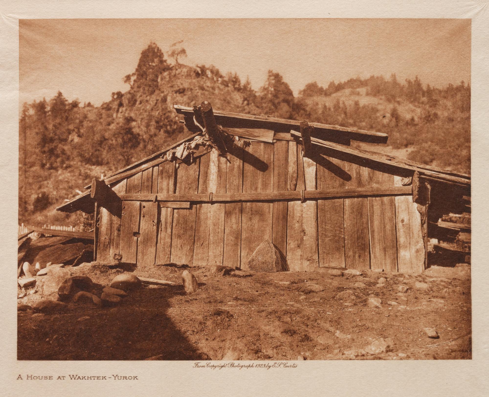 A group of three prints ( Oscar Makes Cry-Ponca, 1927; A House at Wakhtek-Yurok , 1932; Village of Nootka , 1915)