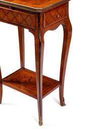 A Louis XV Style Gilt Bronze Mounted Marquetry Mechanical Table