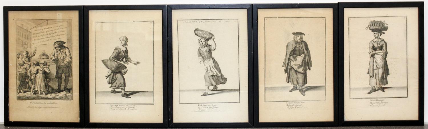 A Group of 10 English Engravings Framed: 13 1/4 x 8 3/4 inches.