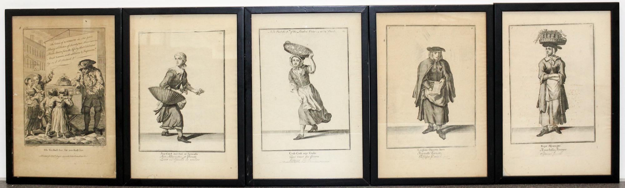 A Group of 10 English Engravings Framed: 13 1/4 x 8 3/4 inches.