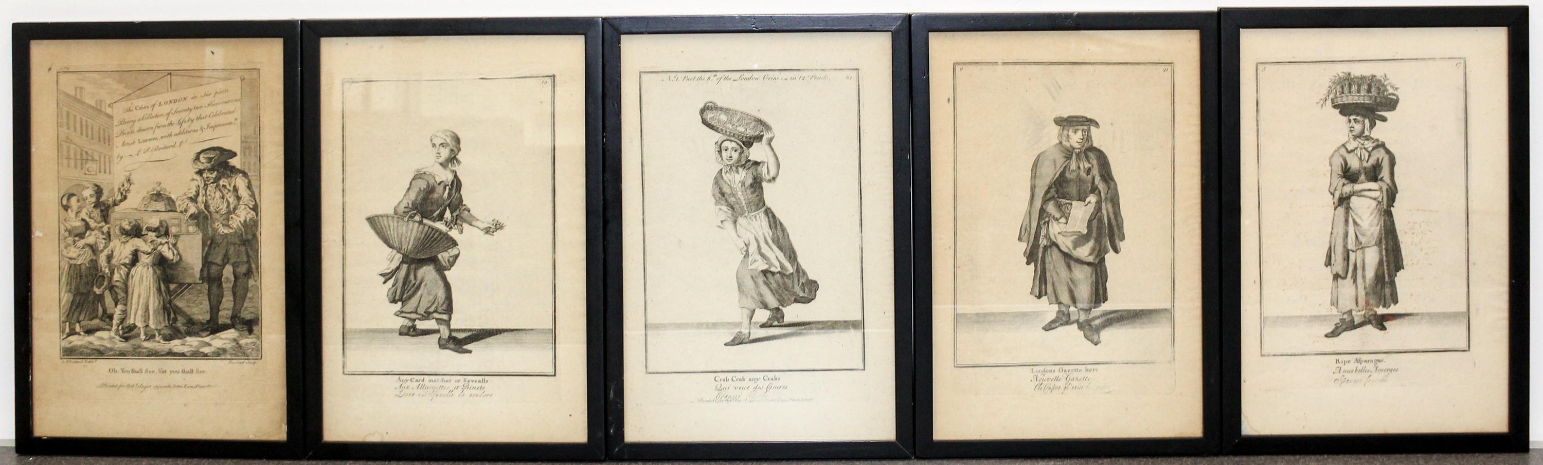 A Group of 10 English Engravings Framed: 13 1/4 x 8 3/4 inches.